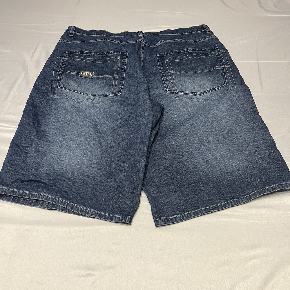 Y2K Enyce Jean Shorts Mens Fits 42 Blue Denim Dark Wash Baggy Streetwear  Jorts